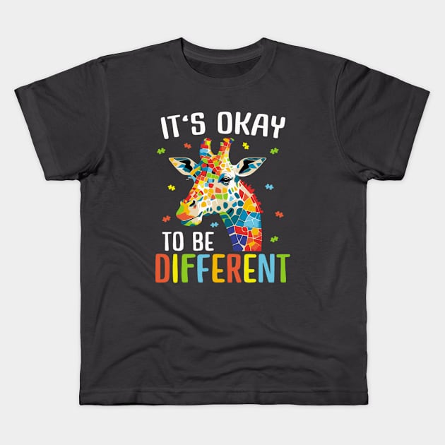 Autism Awareness Women Kid Its Ok To Be Different Kids T-Shirt by Manut WongTuo